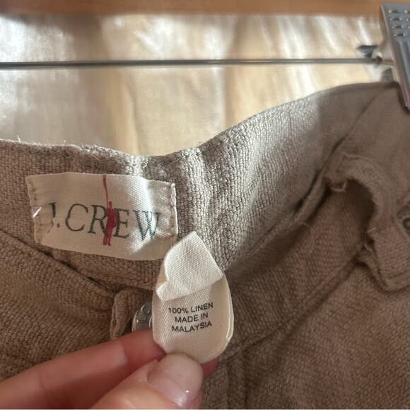 Vintage J. Crew Men’s 100% Linen Pants Khaki Tan Beige Button Fly Beach Resort - Picture 4 of 9
